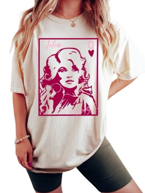 Gildan Tops - Cream Short-Sleeve Tee with Pink Dolly Graphic